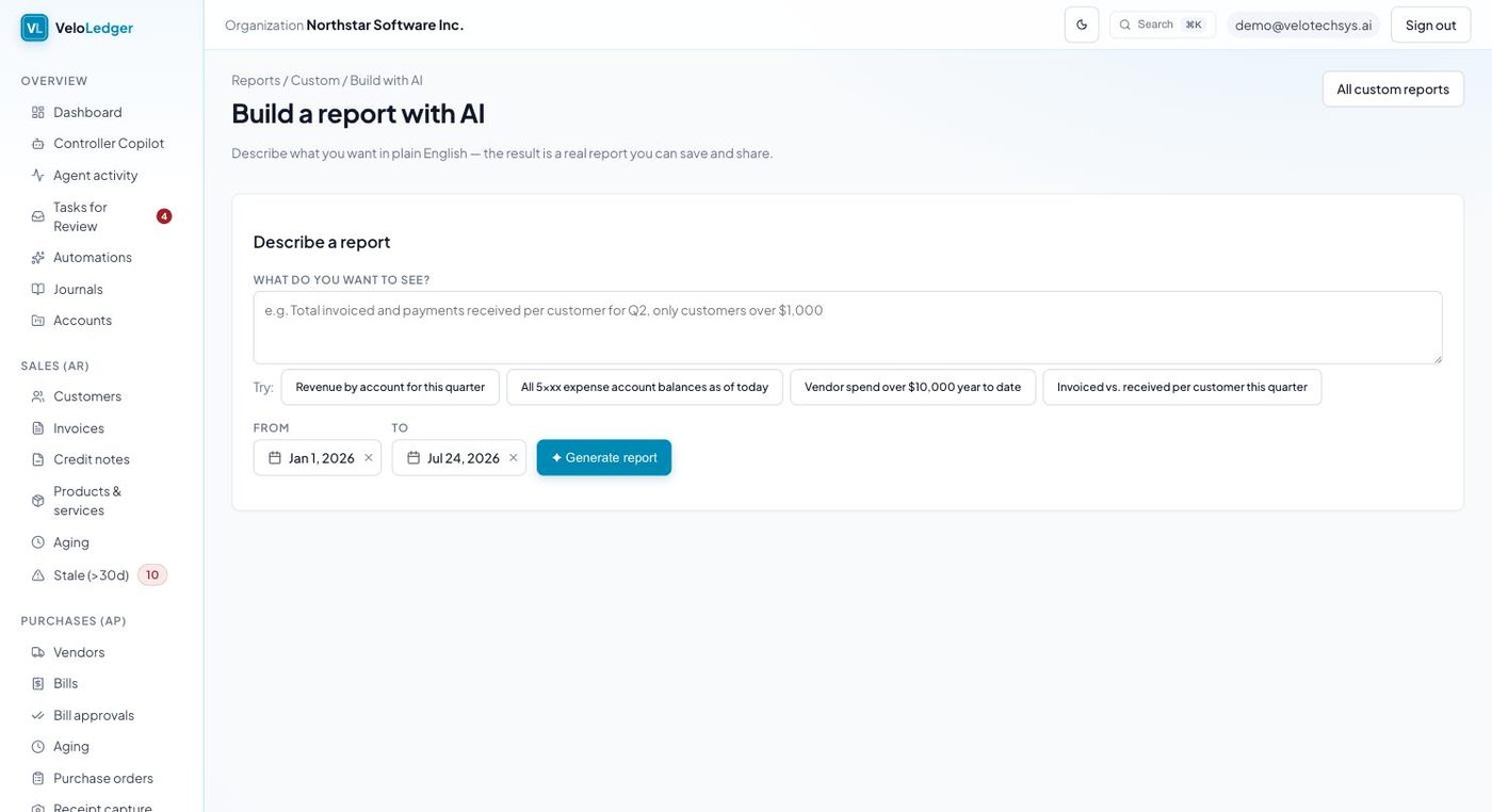 Build a report with AI